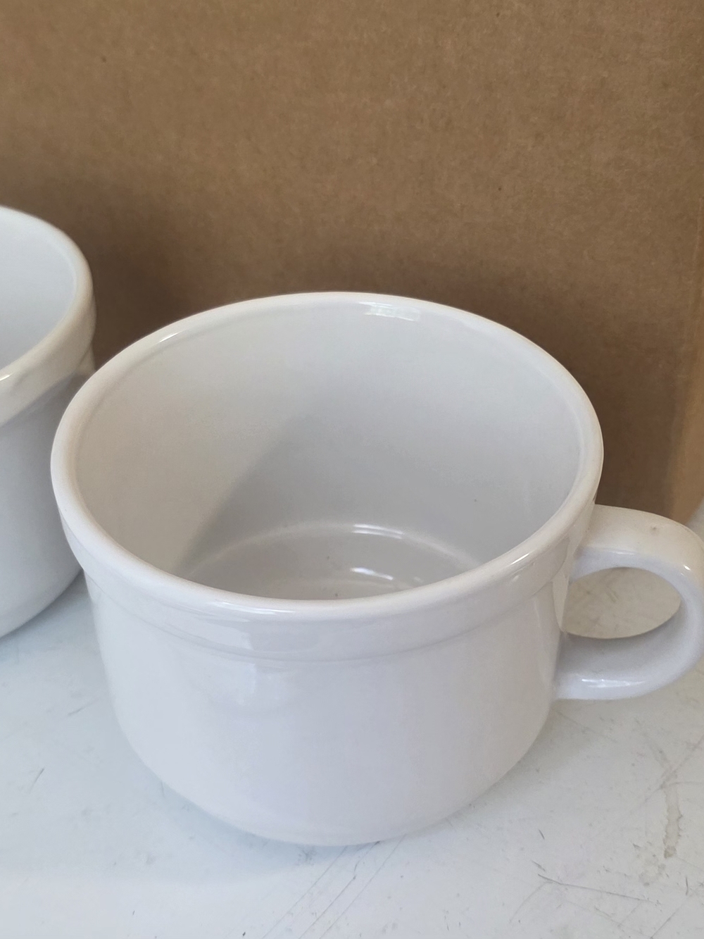 2 White Ceramic Soup Mug with Handle - Royal Norfolk